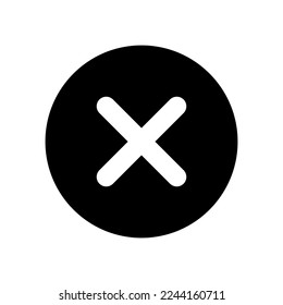 Delete button black glyph ui icon. Alert error. Toolbar control. Menu command. User interface design. Silhouette symbol on white space. Solid pictogram for web, mobile. Isolated vector illustration