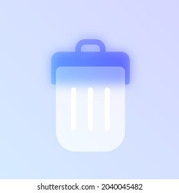 delete button glass morphism trendy style icon. trash bin color vector icon with blur, transparent glass and purple gradient. for web and ui design, mobile apps and promo business polygraphy