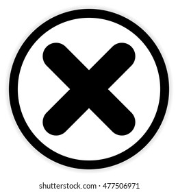 Delete button on white background. Vector illustration.