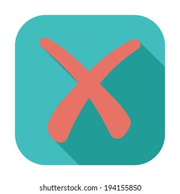 Delete button. Single flat color icon. Vector illustration.