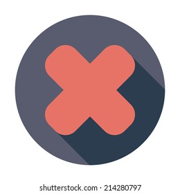 Delete button. Single flat color icon. Vector illustration.