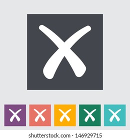 Delete button. Single flat icon. Vector illustration.