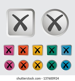 Delete button. Single icon. Vector illustration.