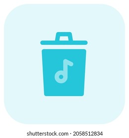 Botón Borrar para las canciones y audio de la lista de reproducción