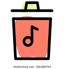 Delete button for the songs and audio from the playlist