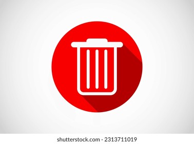 Delete button trash can, bin symbol. Delete web icon vector illustration