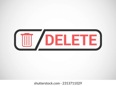 Delete button trash can, bin symbol. Delete web icon vector illustration