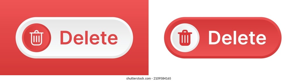Delete button with trash can symbol. Web button