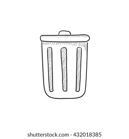 Delete button vector sketch icon isolated on background. Hand drawn Delete button icon. Delete button sketch icon for infographic, website or app.