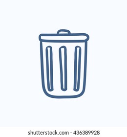 Delete button vector sketch icon isolated on background. Hand drawn Delete button icon. Delete button sketch icon for infographic, website or app.