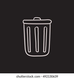 Delete button vector sketch icon isolated on background. Hand drawn Delete button icon. Delete button sketch icon for infographic, website or app.