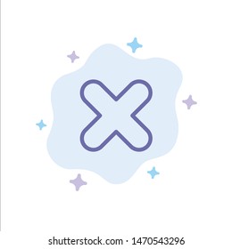 Delete, Cancel, Close, Cross Blue Icon on Abstract Cloud Background. Vector Icon Template background