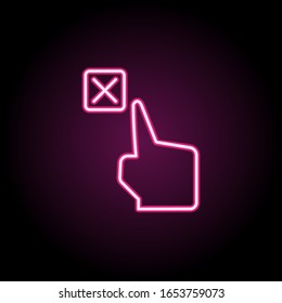 Delete, cancel, touch neon icon. Simple thin line, outline vector of touch gesture icons for ui and ux, website or mobile application