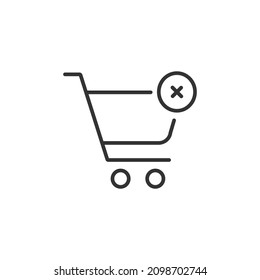 icono borrar trazo editable de carro, icono vector