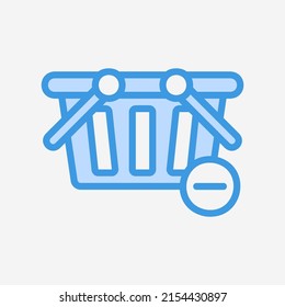 Delete cart icon in blue style, use for website mobile app presentation