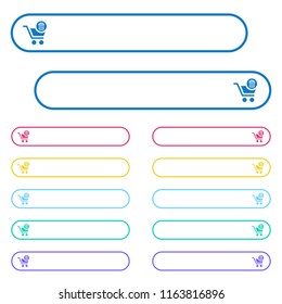 Delete from cart icons in rounded color menu buttons. Left and right side icon variations.