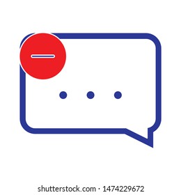 delete chat icon. flat illustration of delete chat vector icon. delete chat sign symbol