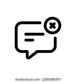 Delete Chat icon in trendy outline style isolated on white background. Delete Chat silhouette symbol for your website design, logo, app, UI. Vector illustration, EPS10.