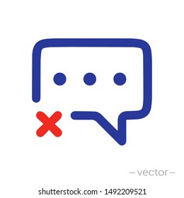 Delete chat icon. Vector illustration.