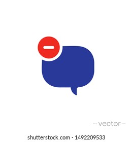 Delete chat icon. Vector illustration.