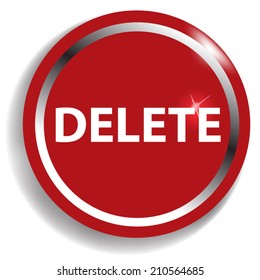 delete circular icon red on white background