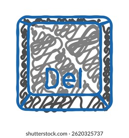 Borrar cerca de doodle icono de boceto Vector. Borrar cerca de signo. ilustración de símbolo aislado