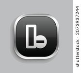 delete column icon design. Glossy Button style rounded rectangle isolated on gray background. Vector illustration