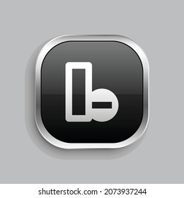 delete column icon design. Glossy Button style rounded rectangle isolated on gray background. Vector illustration