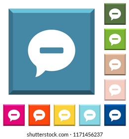 Delete comment white icons on edged square buttons in various trendy colors