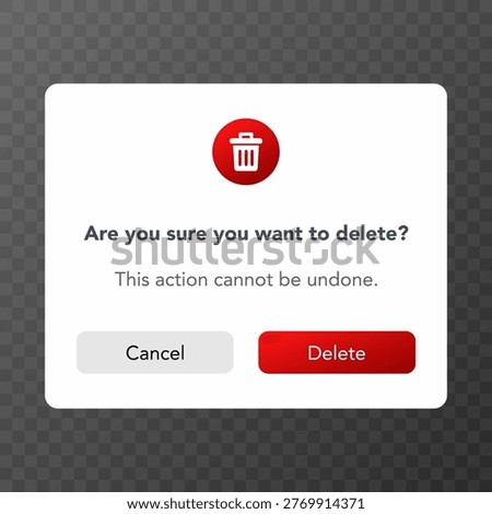 Delete confirmation dialog. vector illustration
