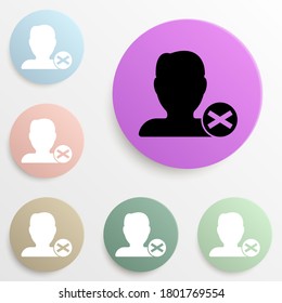 delete contact badge color set. Simple glyph, flat vector of web icons for ui and ux, website or mobile application