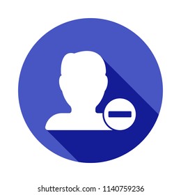 delete contact icon in Flat long shadow style