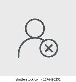 Delete contact icon isolated on background. User symbol modern, simple, vector, icon for website design, mobile app, ui. Vector Illustration