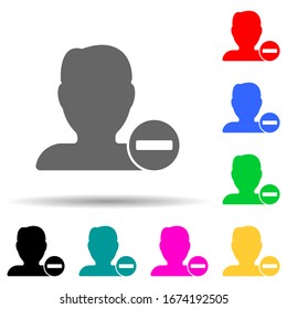 delete contact multi color style icon. Simple thin line, outline vector of web icons for ui and ux, website or mobile application