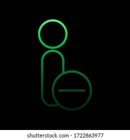 Löschen Sie das Nolan-Symbol. Einfache dünne Linie, Umrissvektor für Konferenzen-Symbole für i und ux, Website oder mobile Anwendungen