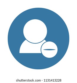 delete contact sign . Element of web icon in Badge style  on white background
