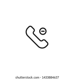Delete contact, telephone symbol vector icon