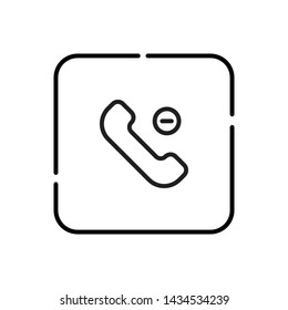 Delete contact, telephone symbol vector icon