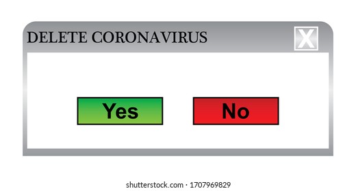 delete coronavirus option - vector illustartion