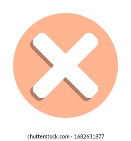 Delete cross badge icon. Simple glyph, flat vector of web icons for ui and ux, website or mobile application