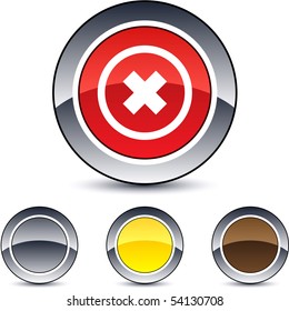 Delete cross glossy round web buttons.