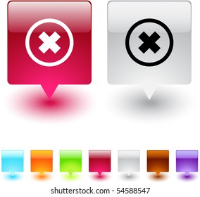 Delete cross glossy square web buttons.