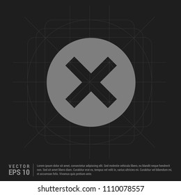 Delete cross icon - Black Creative Background - Free vector icon