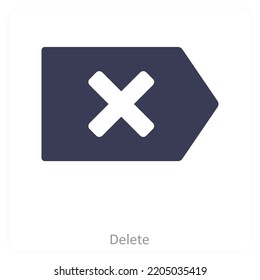 Delete And Cross icon concept