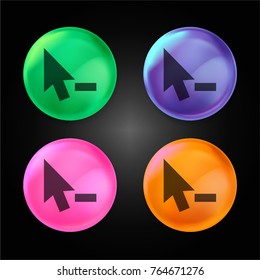 Delete Cursor crystal ball design icon in green - blue - pink and orange.