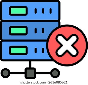 Delete Database Line Vector Icon Design