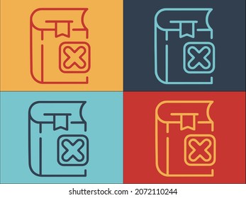 Delete Digital Book Logo Template, Simple Flat Icon of delete,book,digital
