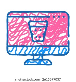 delete digital information operating system doodle icon sketch vector. delete digital information operating system sign. isolated symbol illustration