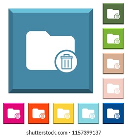 Delete directory white icons on edged square buttons in various trendy colors