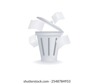 Delete document file on the trash place concept